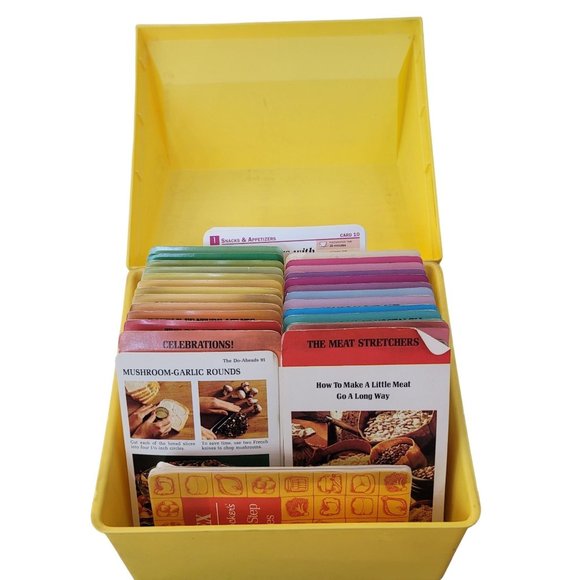 Vintage 1976 Betty Crocker STEP BY STEP Recipe Card File Library w/ Yellow Box - Picture 7 of 8